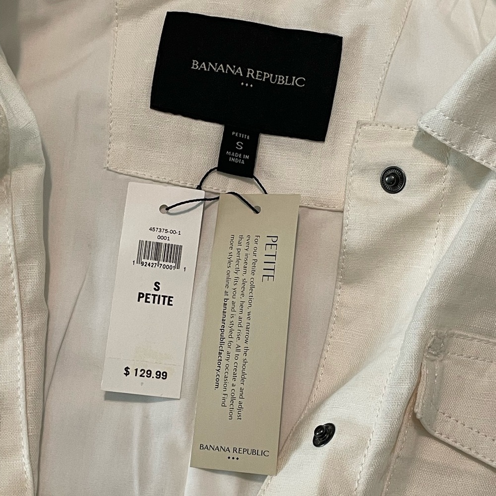 Banana Republic linen utility jacket w/ tags SMALL - Picture 3 of 10